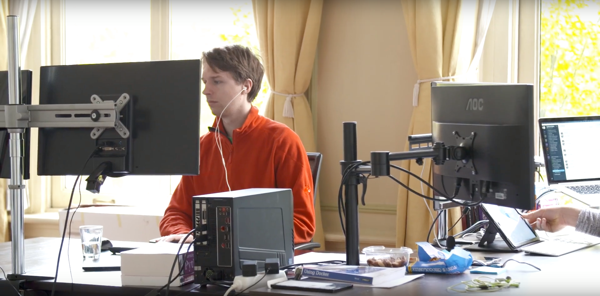 Tim, our awesome backend dev, working his magic.